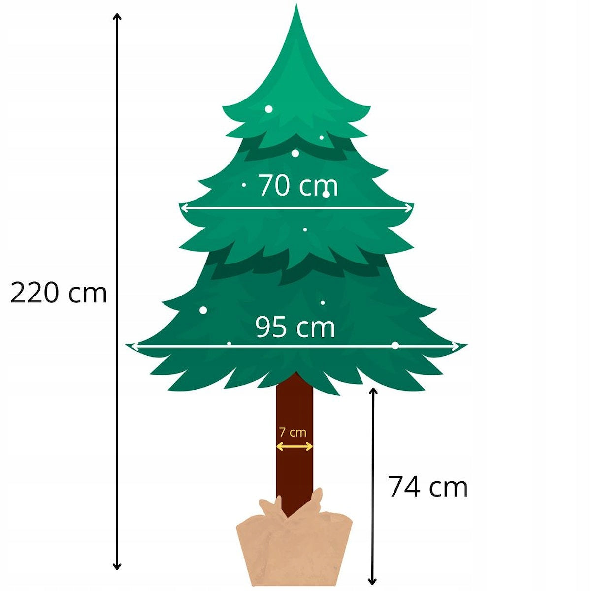 Dirbtinė Kalėdų eglutė 220cm 100% PE