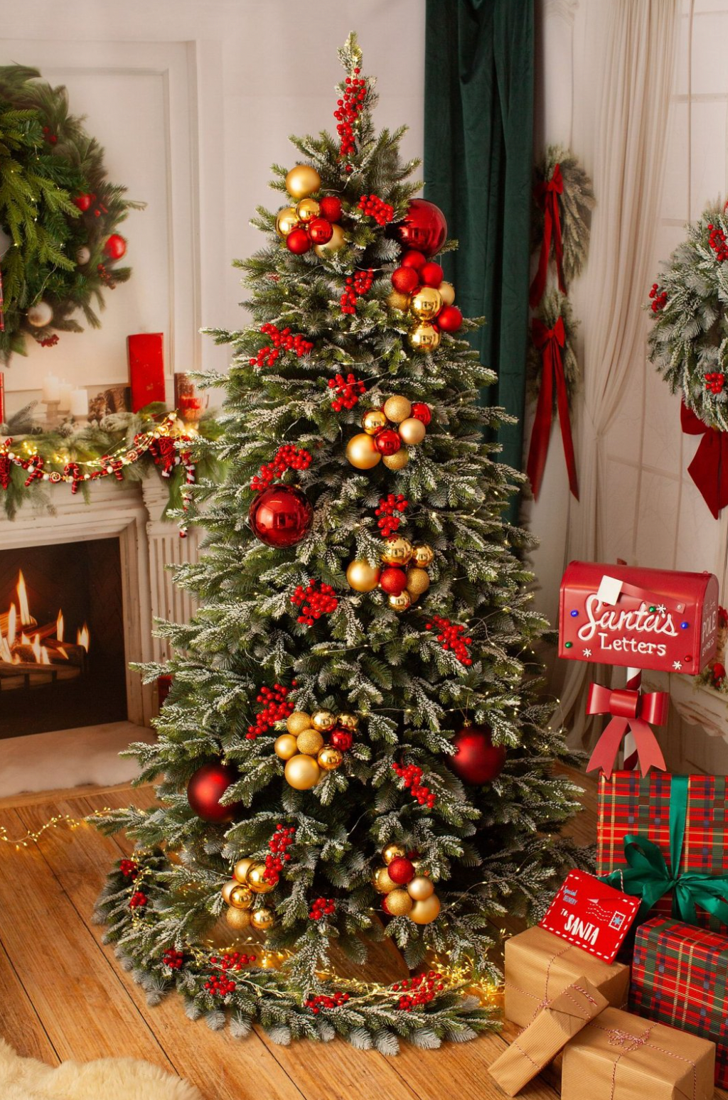 Apsnigta dirbtinė eglutė, japonine eglė 250cm PE+PVC