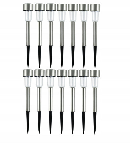 Saulės energija įkraunami sodo šviestuvai 14vnt SOLAR LAMP