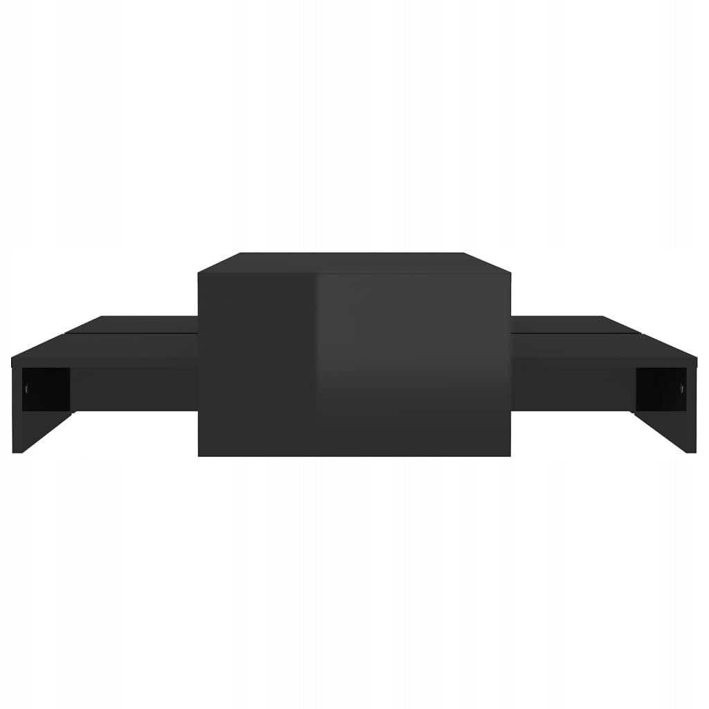 Įstumiami kavos staliukai, blizgūs juodi, 100x10