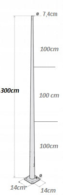 Apšvietimo stulpas YDI G12 300cm juodas