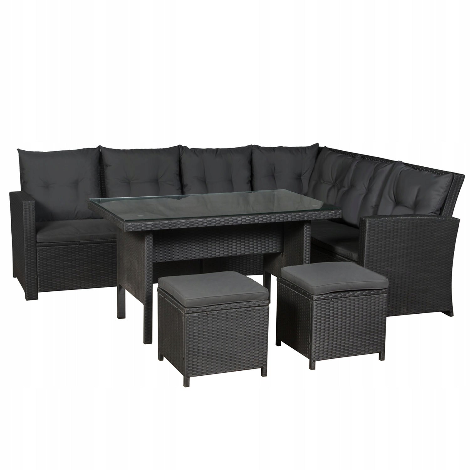 Sodo baldų komplektas juodas