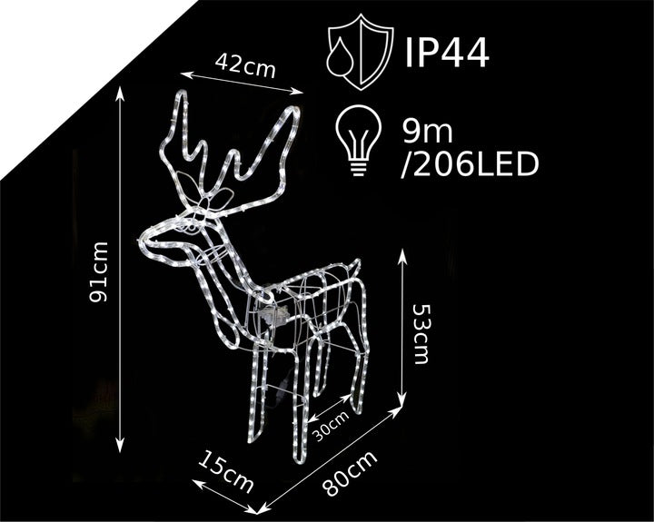 LED šiaurės elnias 80x97x42cm