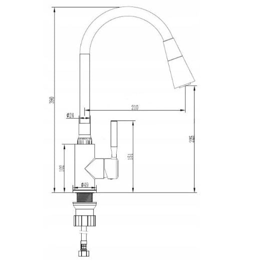 Virtuvinis maišytuvas Invena Pogo
