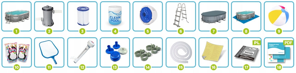 Bestway 18in1 baseinas 427x250x100cm 7250 litrai