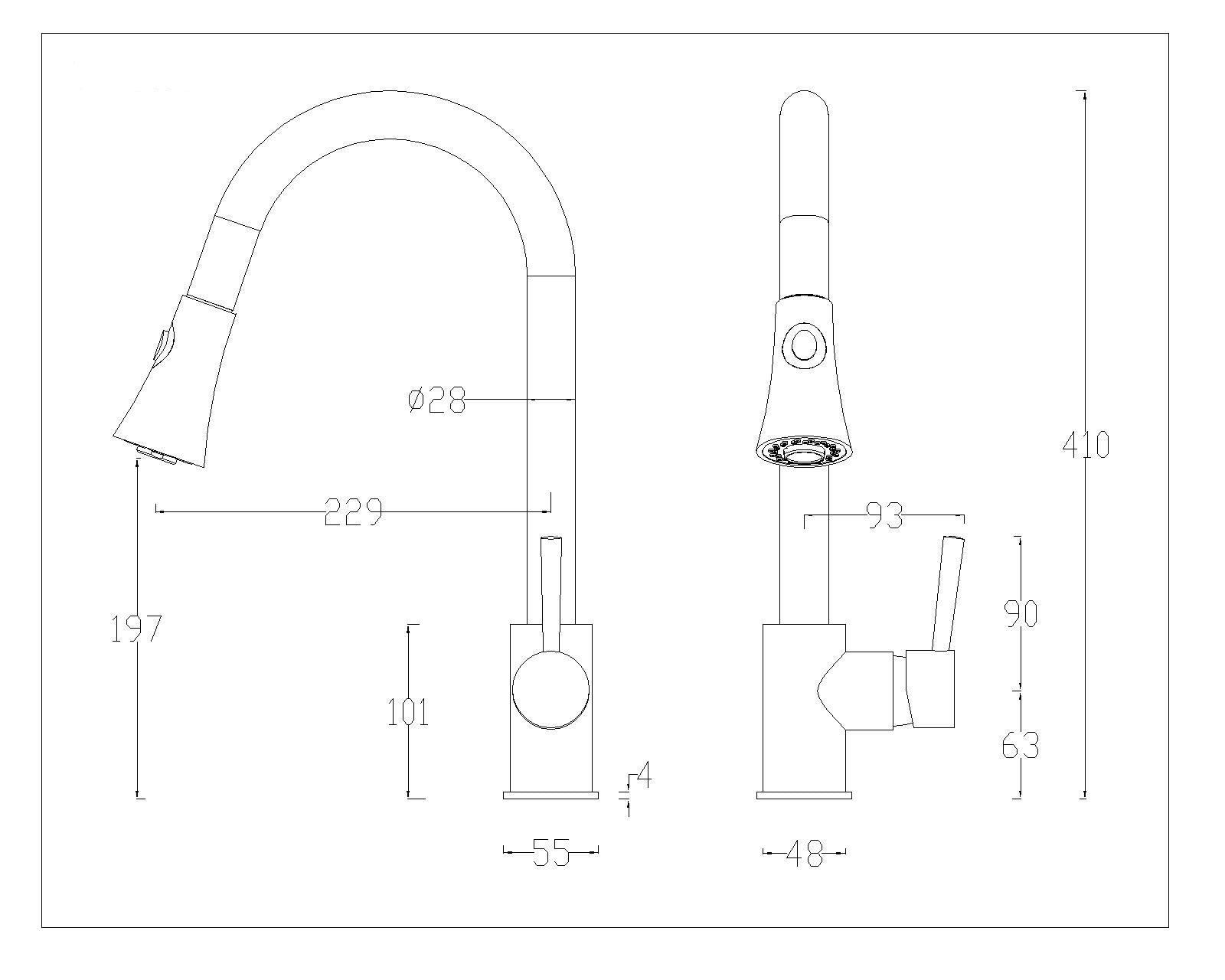Arbo stovi virtuvės maišytuvas, juoda, granitinė