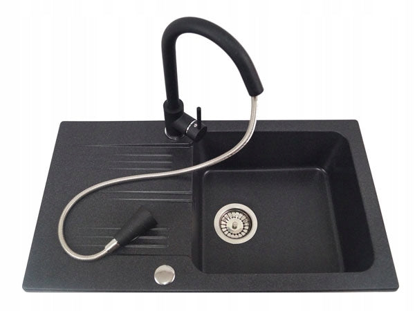 Arbo stovi virtuvės maišytuvas, juoda, granitinė