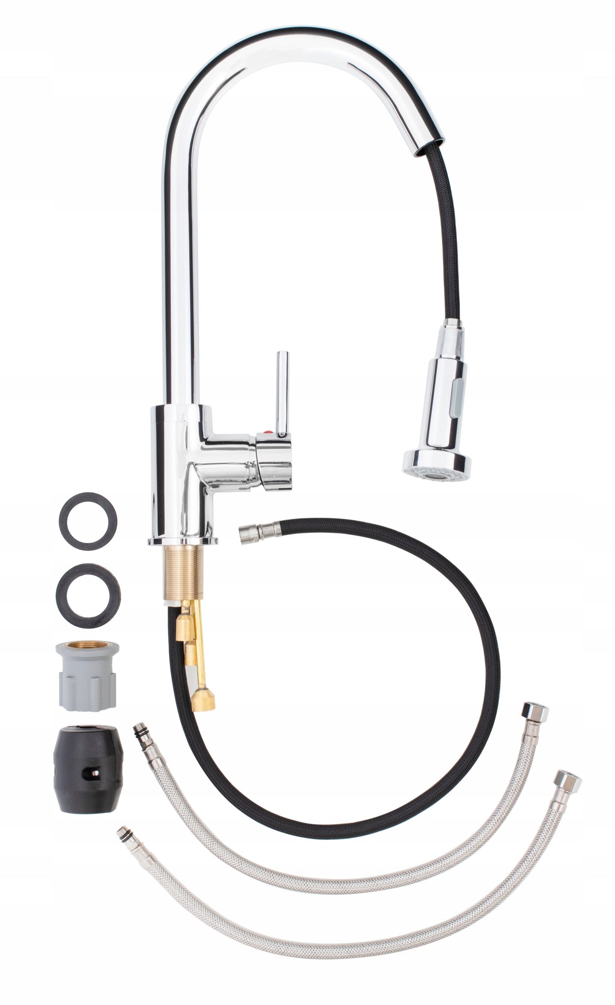 Virtuvinis maišytuvas su ištraukiamu snapeliu