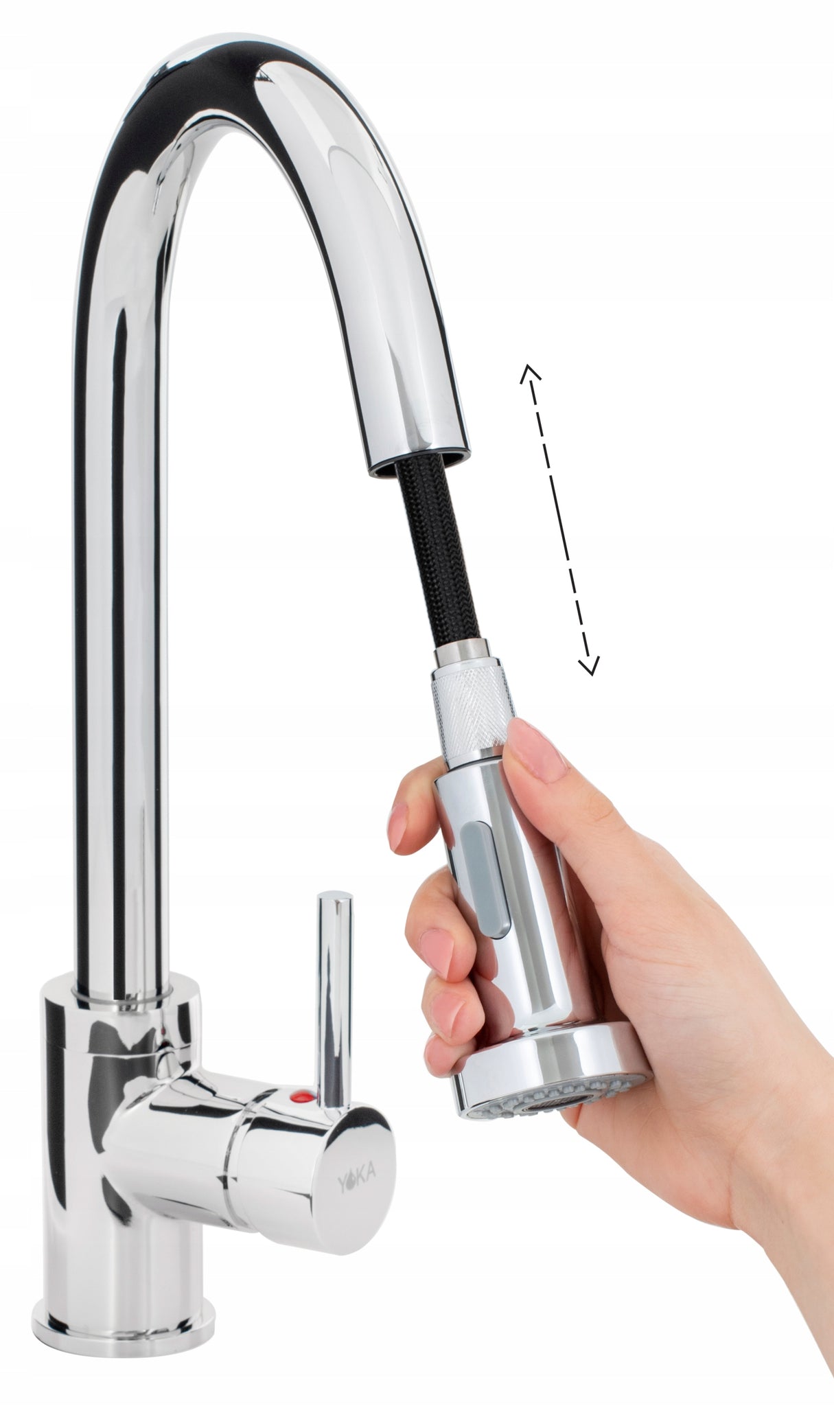 Virtuvinis maišytuvas su ištraukiamu snapeliu