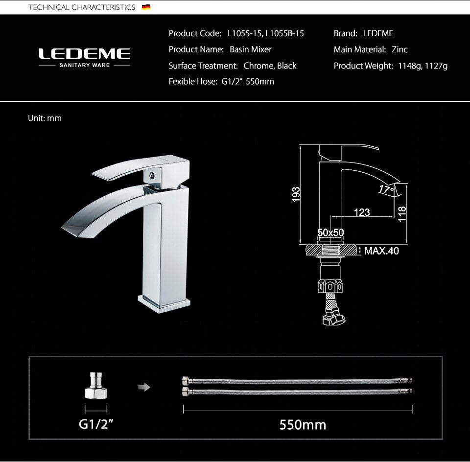 Praustuvo maišytuvas Ledeme