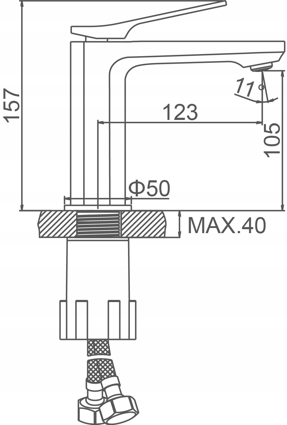Praustuvo maišytuvas Ledeme, juodas