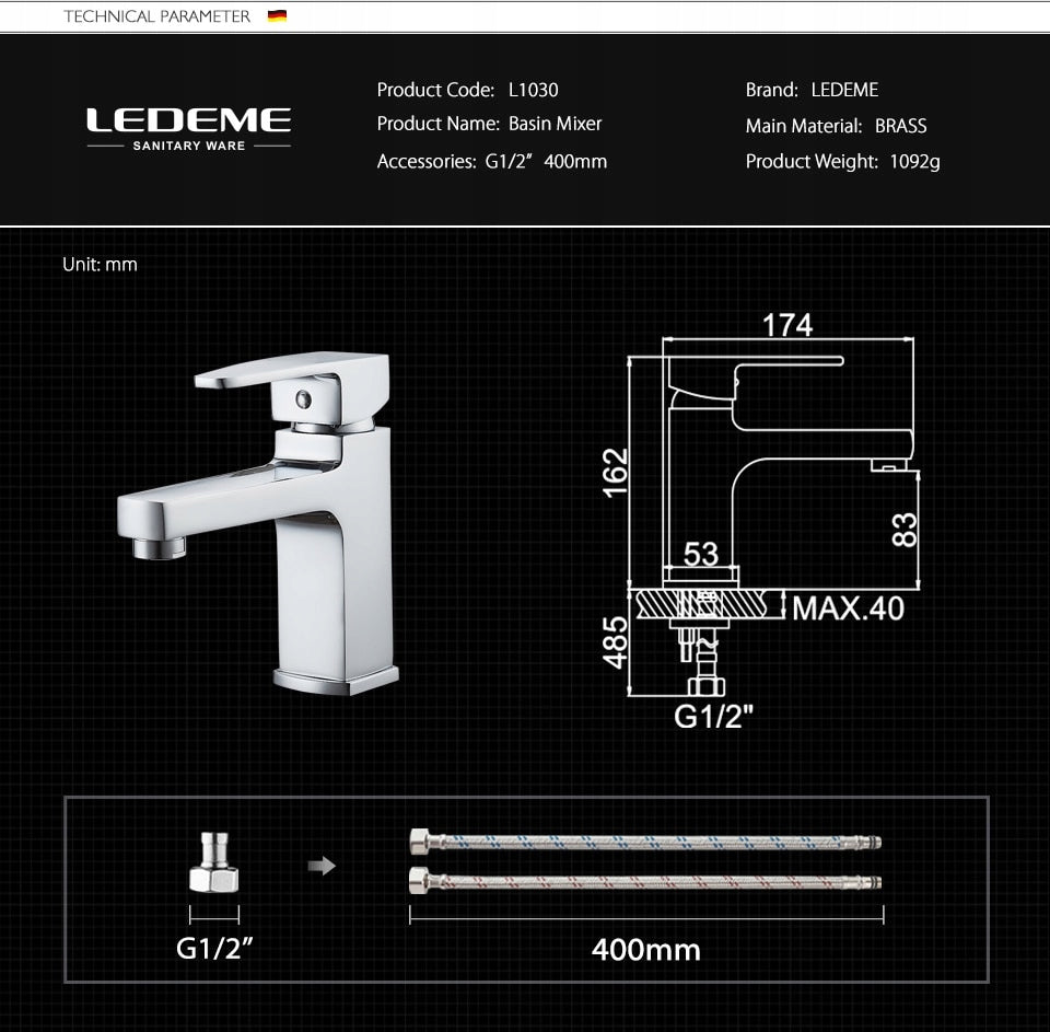 Praustuvo maišytuvas Ledeme
