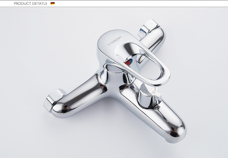 Sieninis vonios ir dušo maišytuvas Ledeme, chromas
