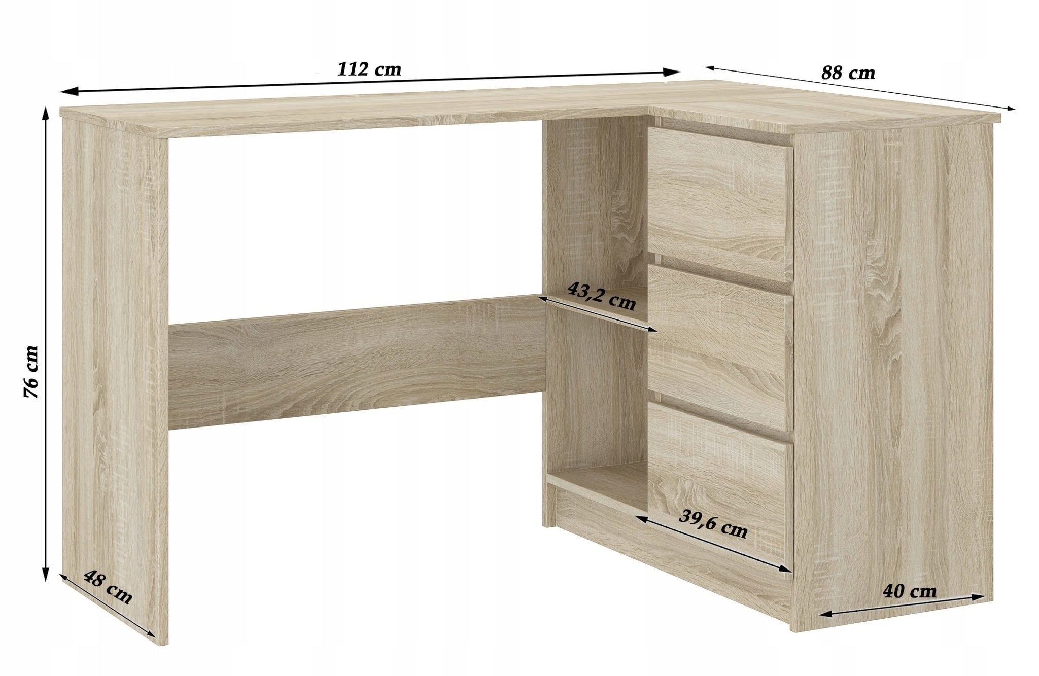 Rašomasis stalas Mobene Modern 112 x 87 x 76 cm,