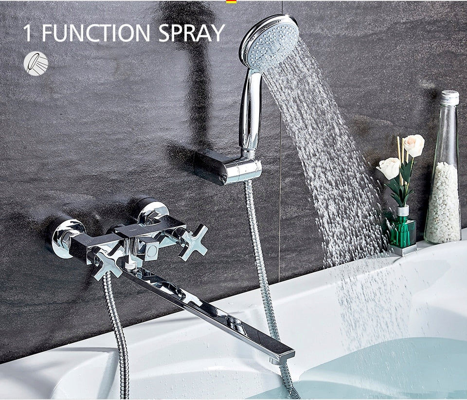 Sieninis vonios ir dušo maišytuvas Ledeme, chromas