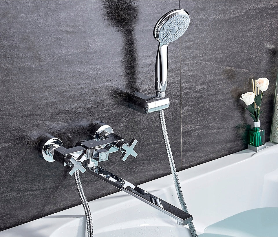 Sieninis vonios ir dušo maišytuvas Ledeme, chromas