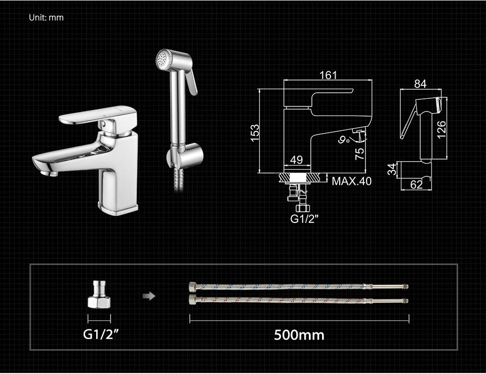 Praustuvo maišytuvai su bidė rankena Ledeme