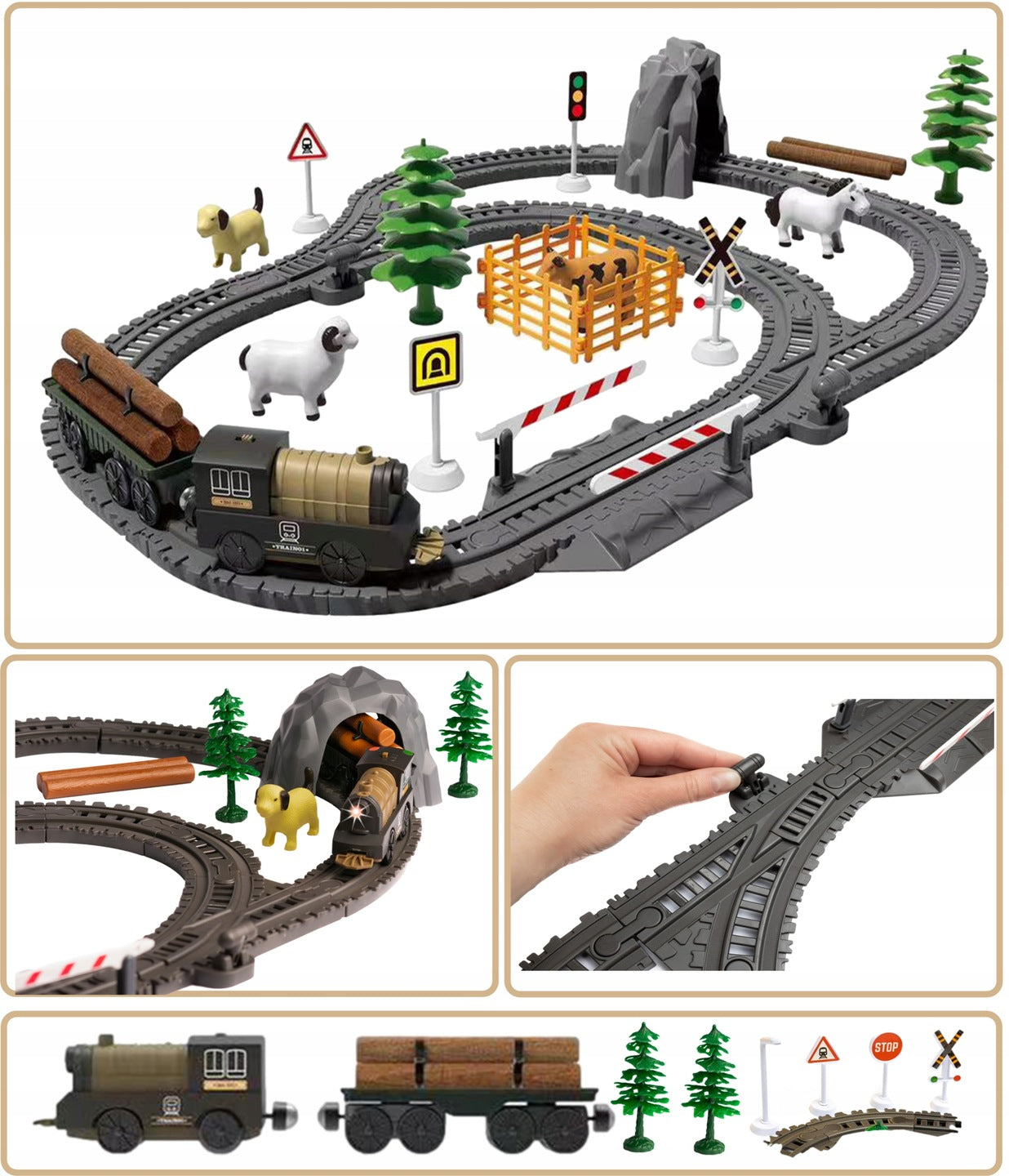 Elektrinis traukinys su trasa