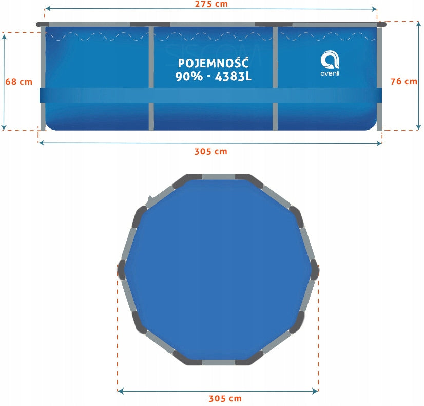 Baseinas 305x76cm 16in1 Rinkinys 4383 litrai