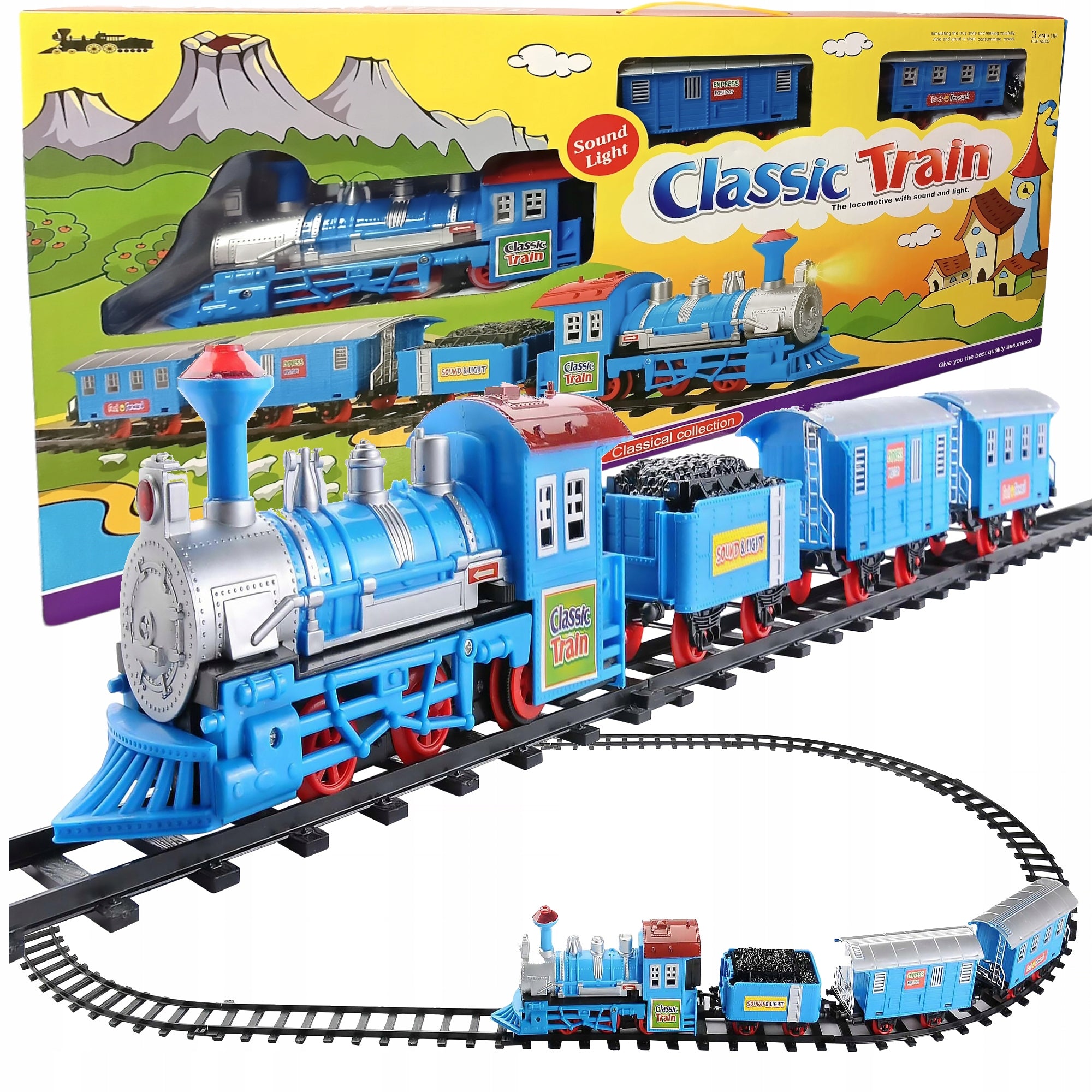 Elektrinis traukinys su trasa