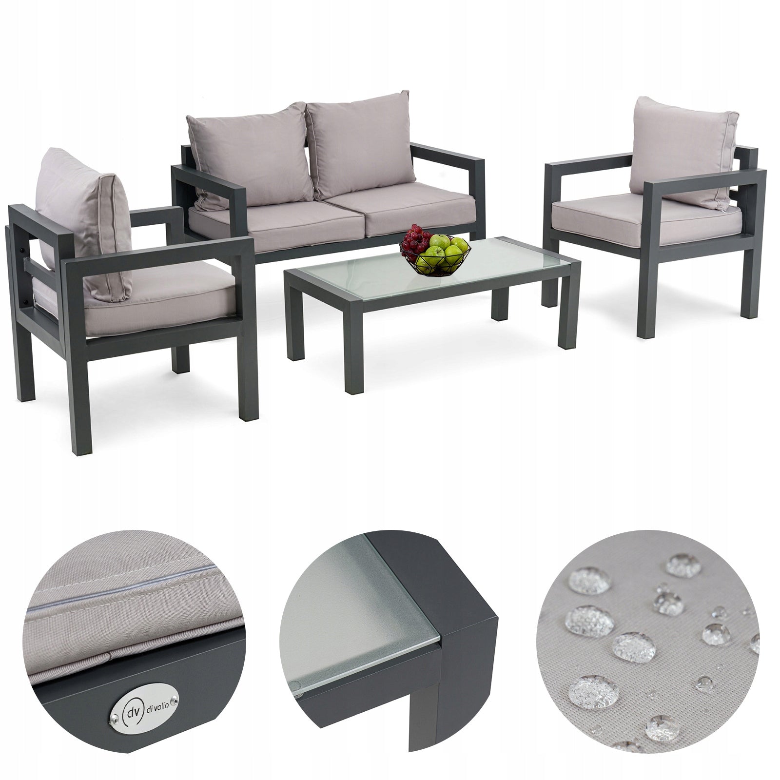 Sodo baldų komplektas di volio metal Brescia