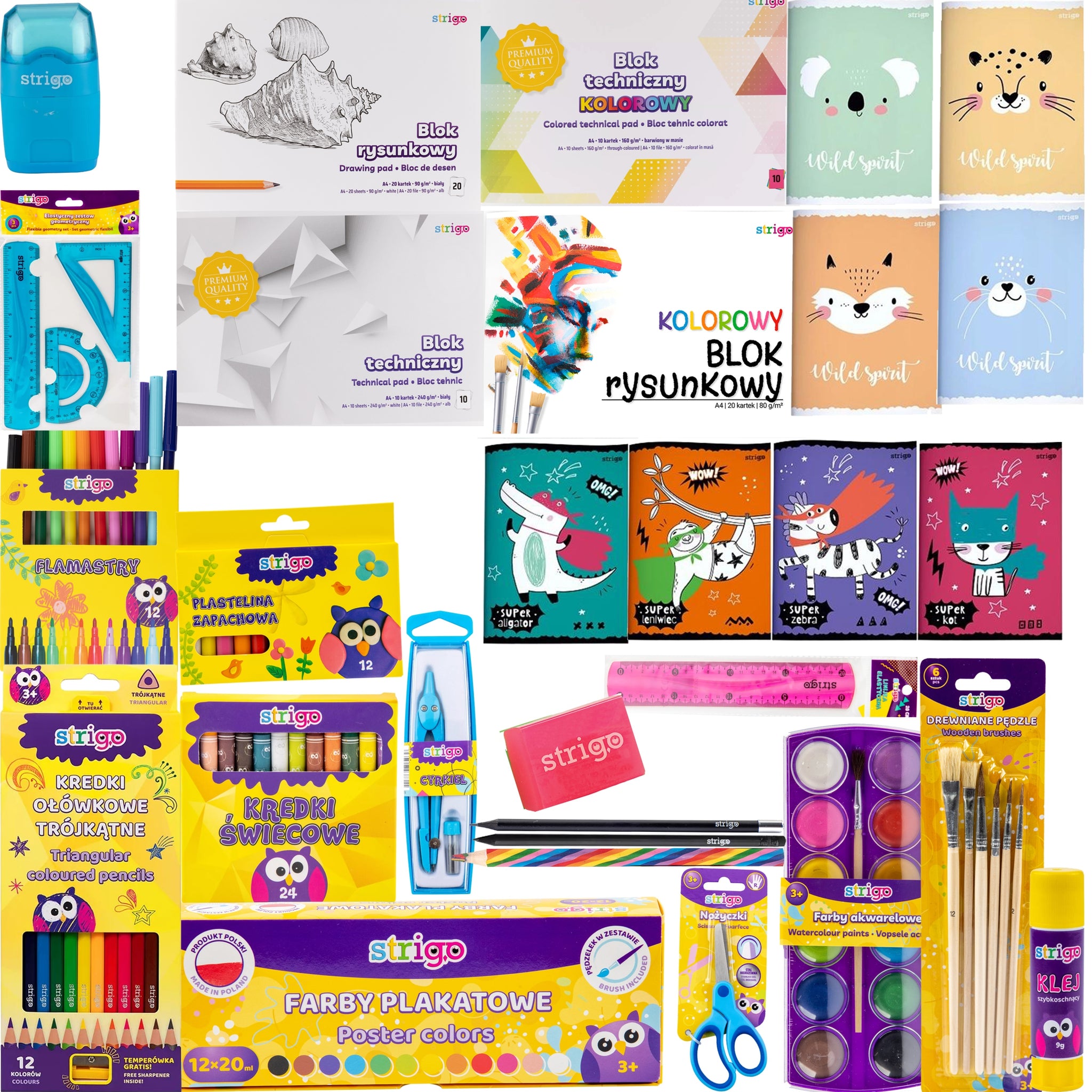 Kuprinė su kanceliariniu rinkiniu