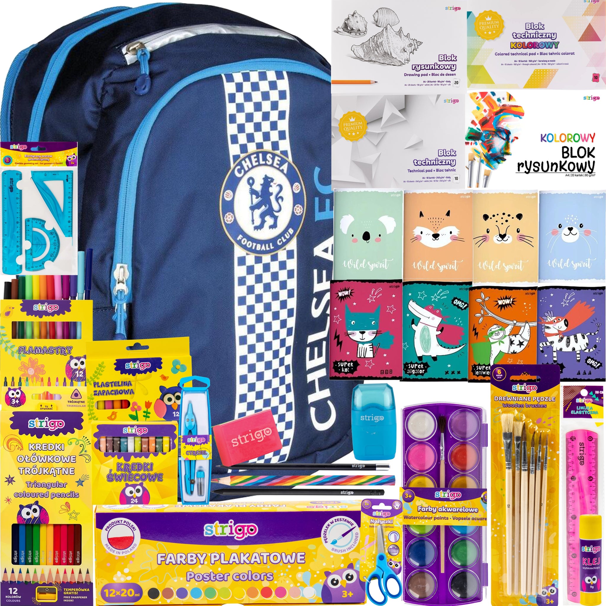 Kuprinė su kanceliariniu rinkiniu