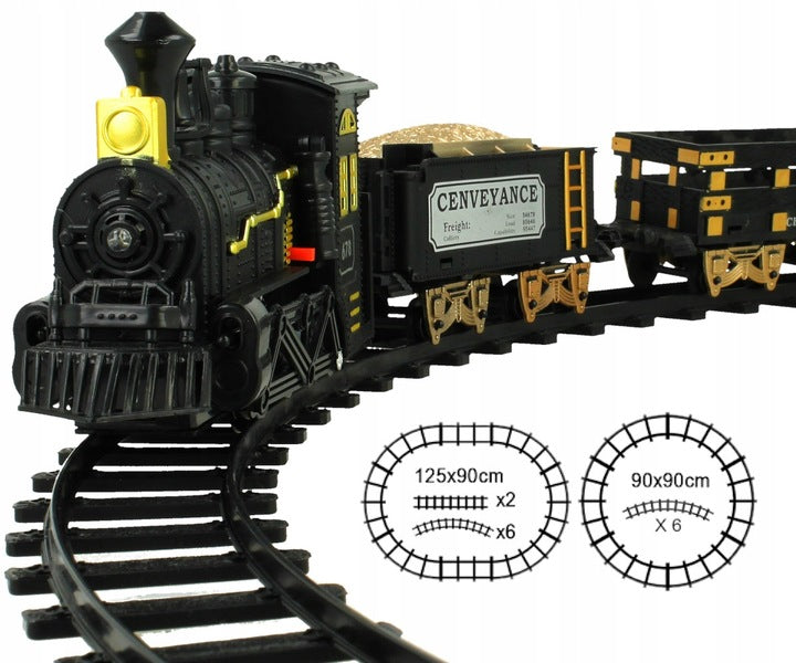 Didelis elektrinis karinis traukinys su 2 vagonais ir kareiviais