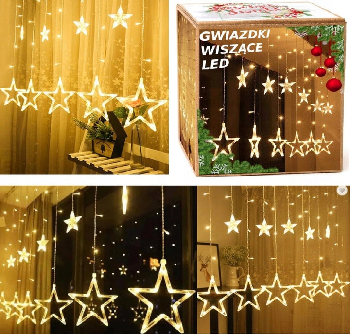 138 LED žvaigždžių užuolaidos