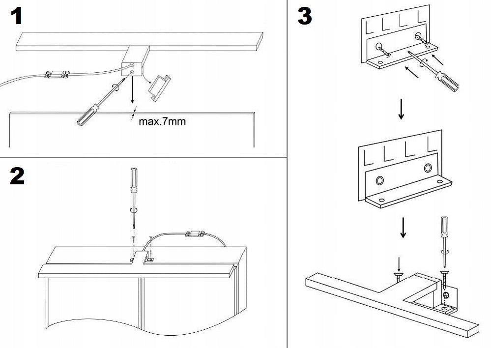 Sieninis šviestuvas virš veidrodžio ar spintelės