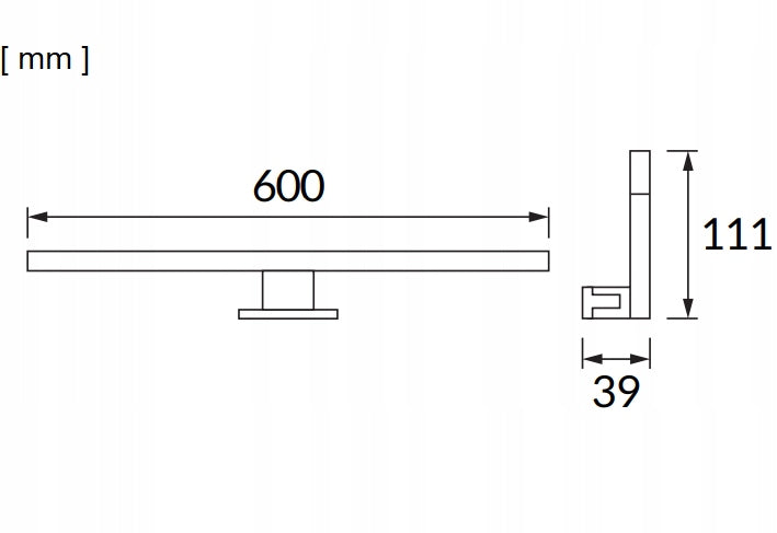 Sieninis šviestuvas virš veidrodžio ar spintelės