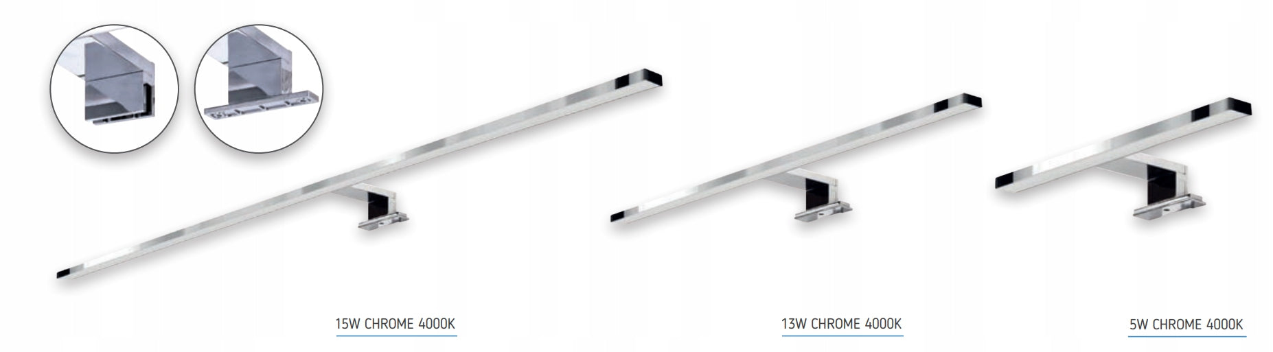 Sieninis šviestuvas virš veidrodžio ar spintelės