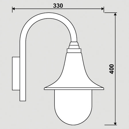 Sieninis lauko šviestuvas Kwazar Luminaire Milano 9374 juodas