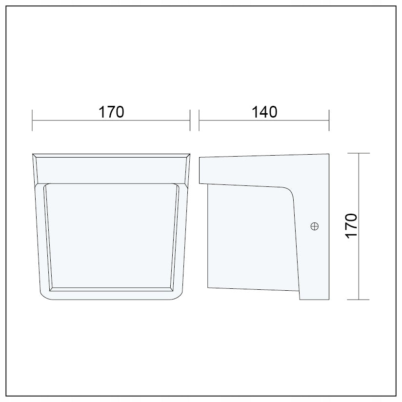 Sieninis šviestuvas IP54,  max18W