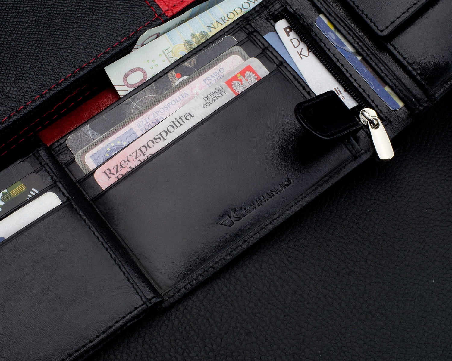 Vyriška odinė piniginė su apsauga nuo vagysčių