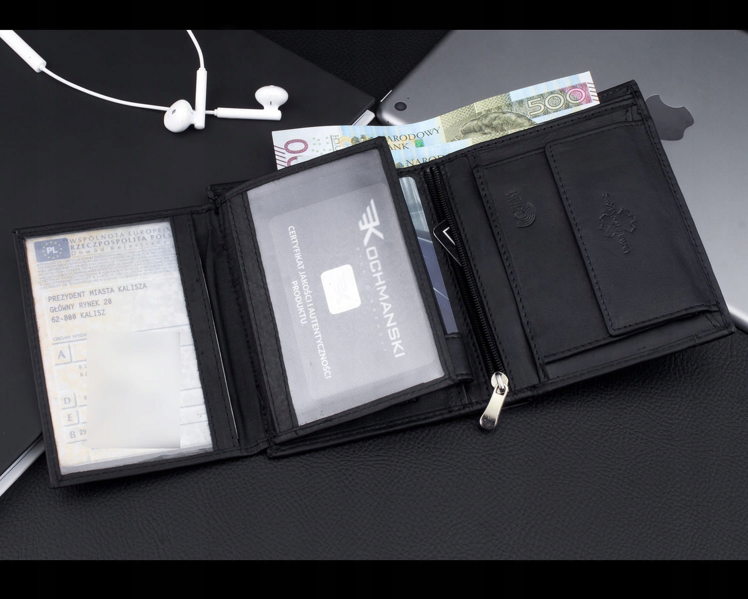 KOCHMANSKI vyriška odinė piniginė RFID apsauga