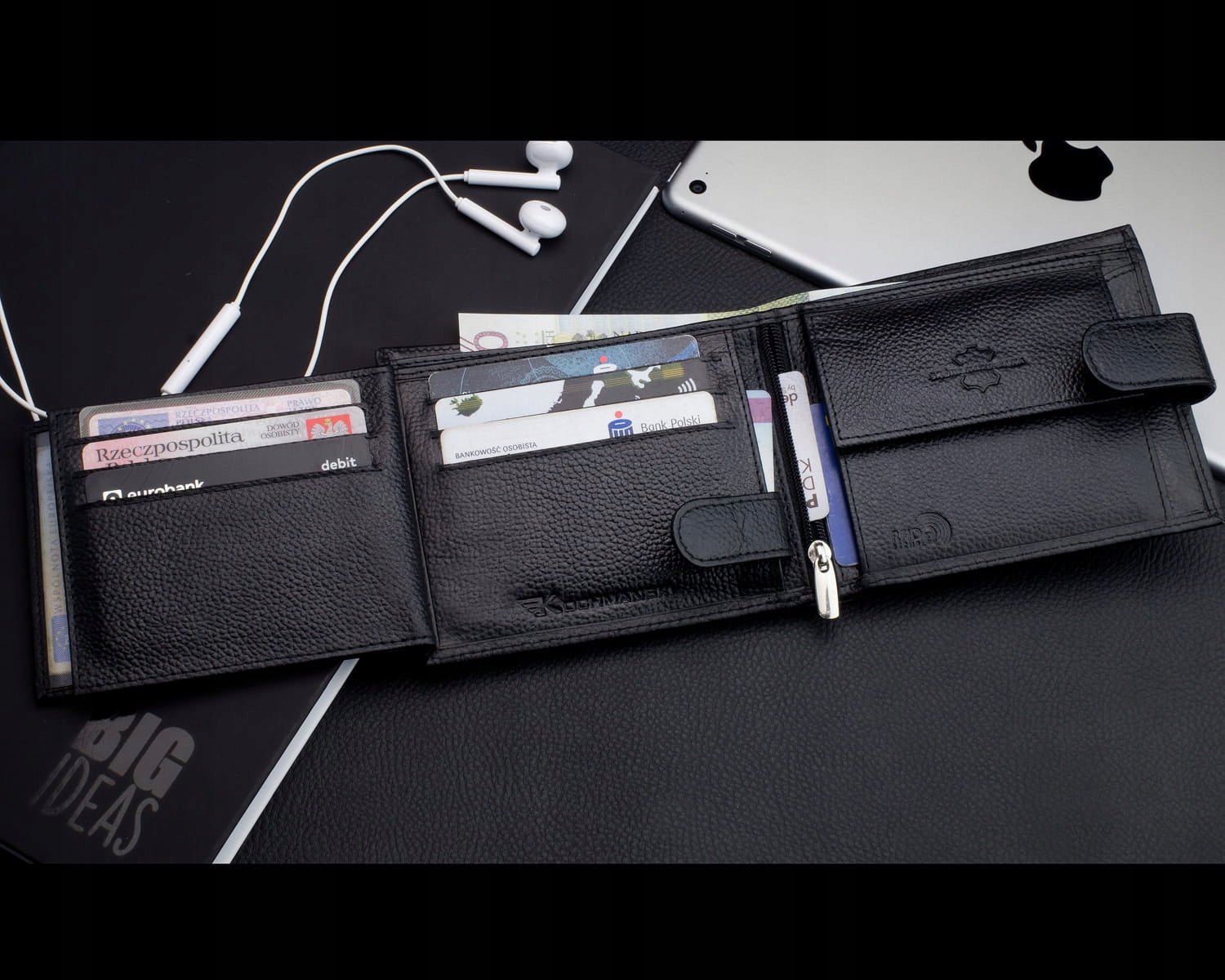 KOCHMANSKI vyriška odinė piniginė RFID apsauga