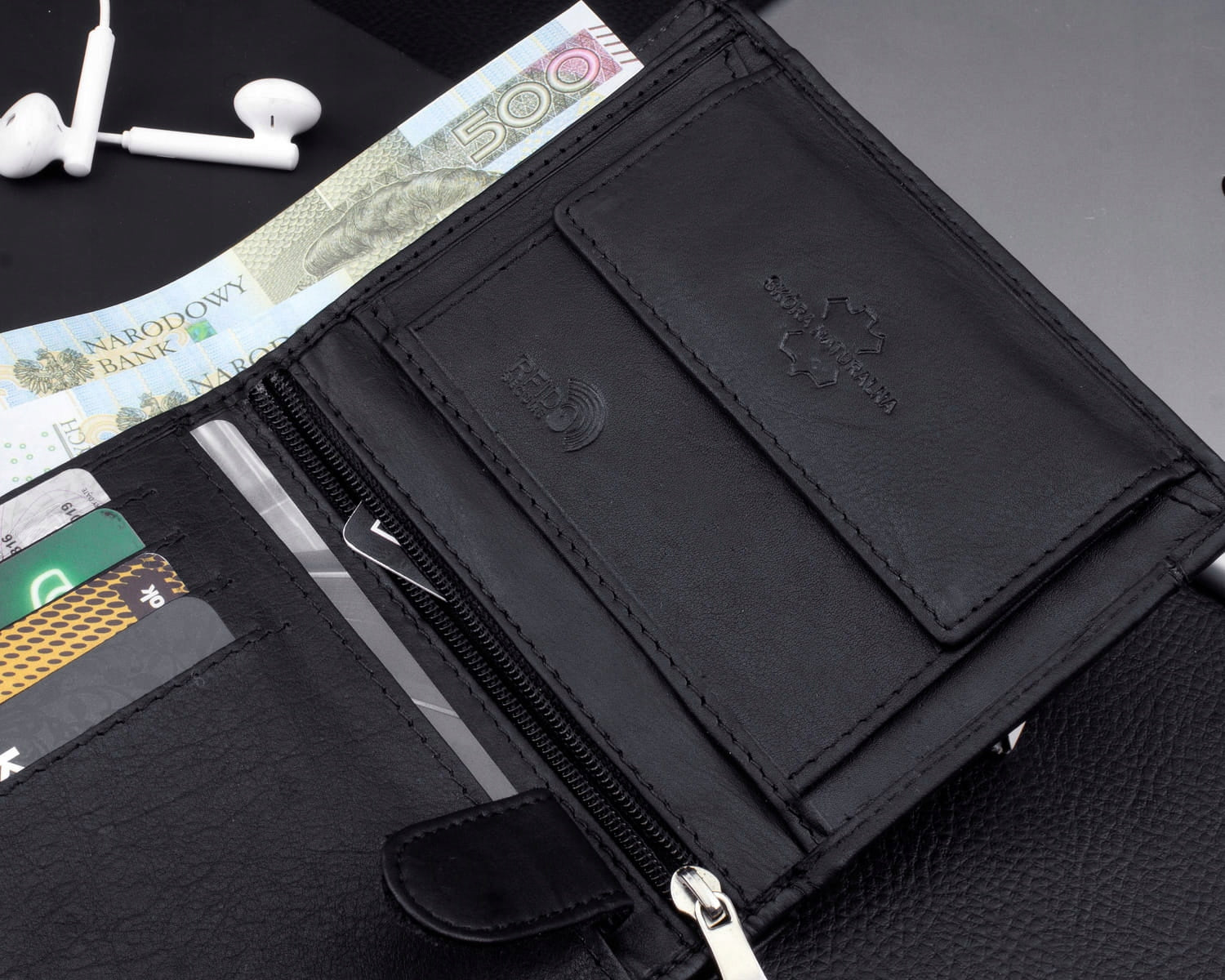 KOCHMANSKI vyriška odinė piniginė RFID apsauga