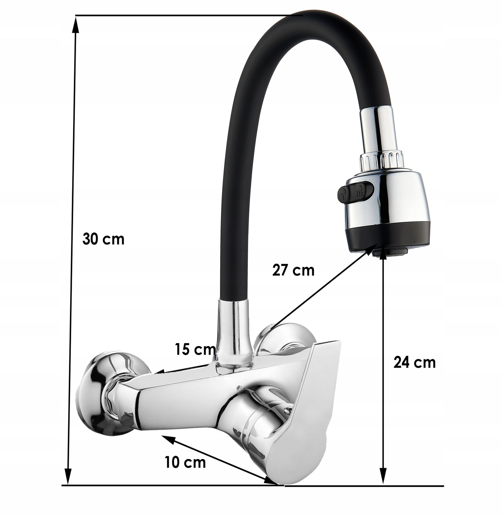 Sieninis virtuvinis maišytuvas Yoka Home Amada, chromas/juodas