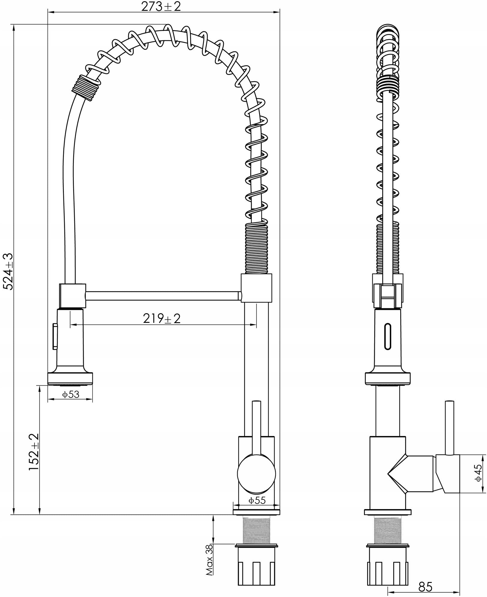Virtuvinis maišytuvas Yoka Home Adera juodas