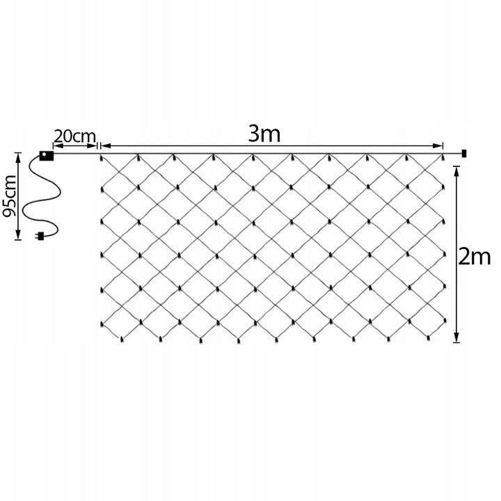 3x2m. LED tinklas