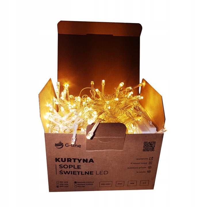 240 LED 3x2m elektrinė girlianda - varvekliai