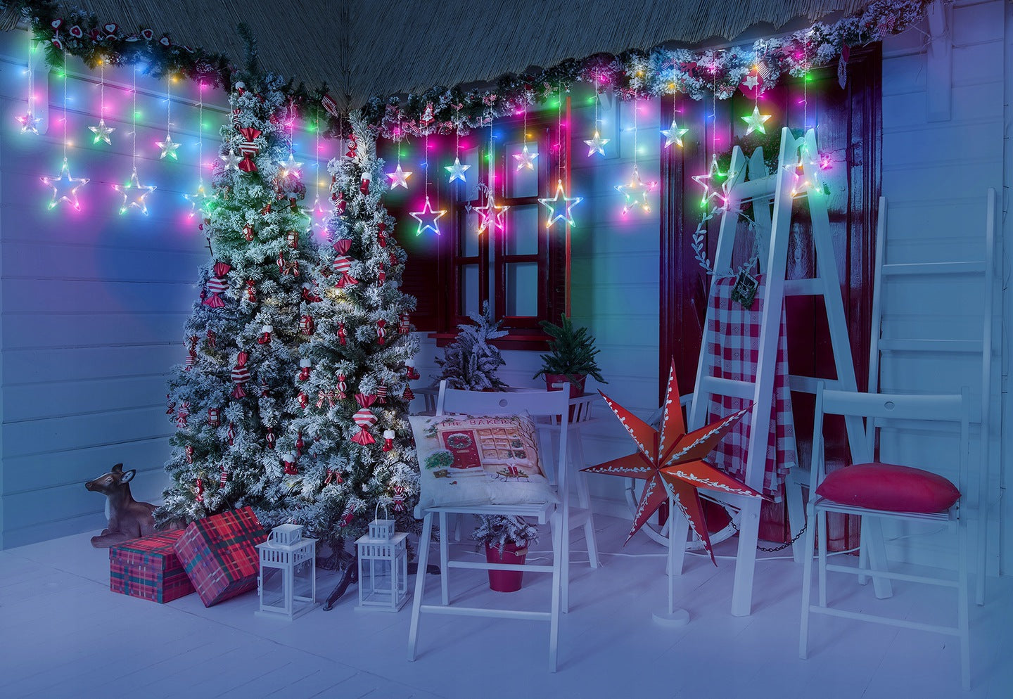 138 LED kalėdinė girlianda - žvaigždės