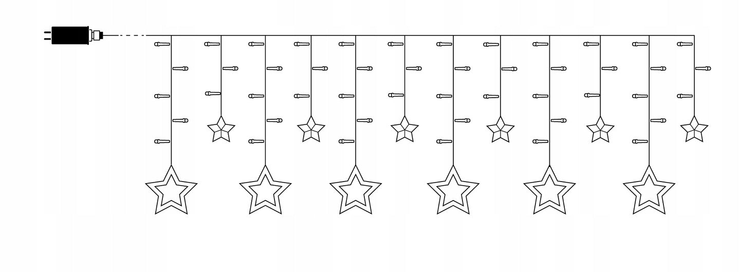 138 LED kalėdinė girlianda - žvaigždės