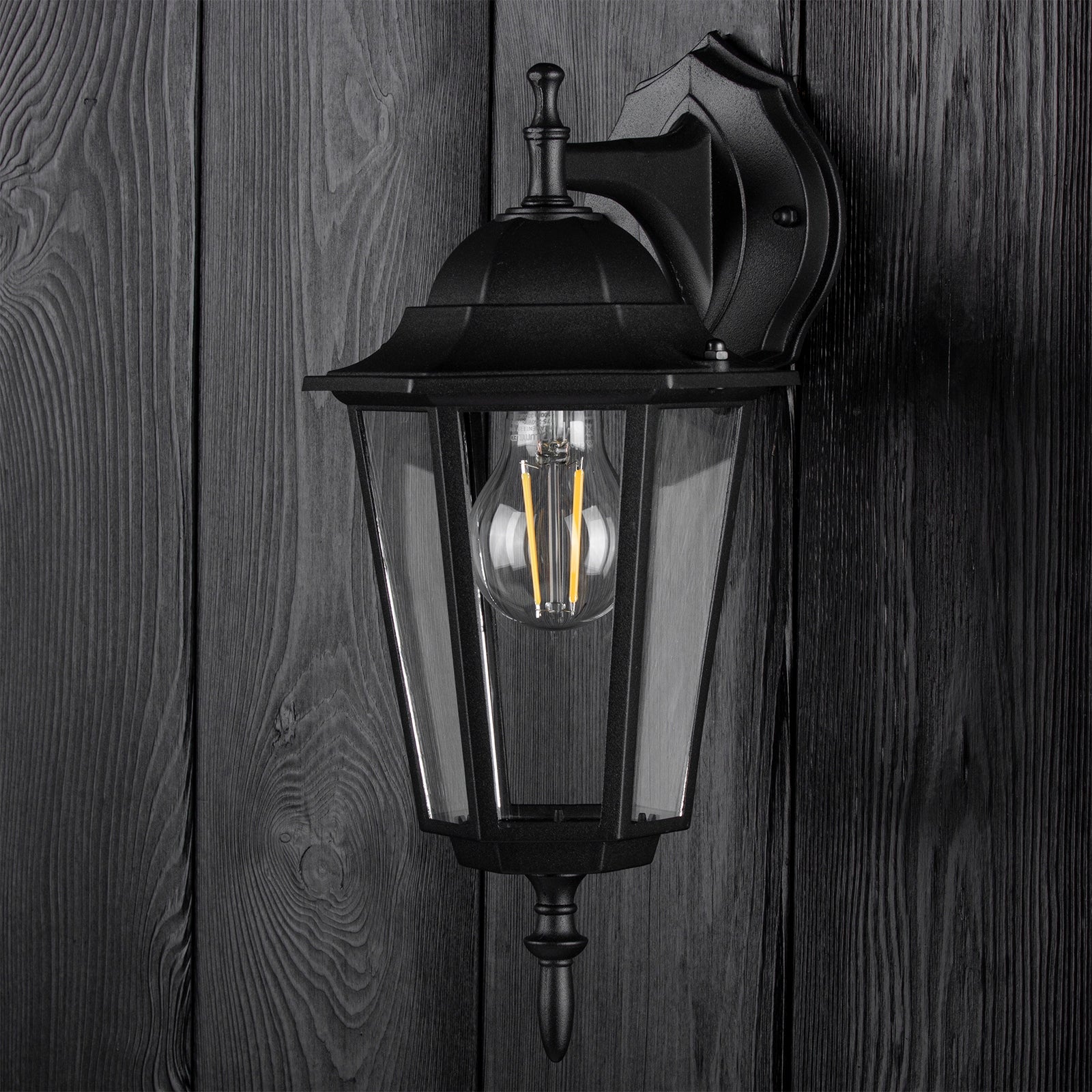 Sodo sieninis žibintas E27 IP44 Juoda