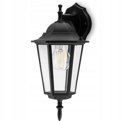 Sodo sieninis žibintas E27 IP44 Juoda