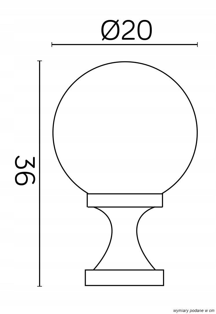 Pastatomas sodo šviestuvas - apvalus su E27 lempute