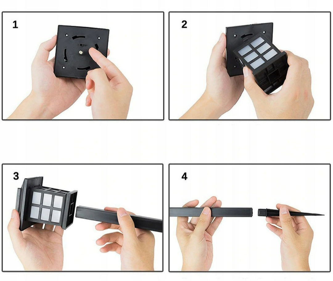 10vnt šviestuvas su saulės baterija, 35cm aukščio