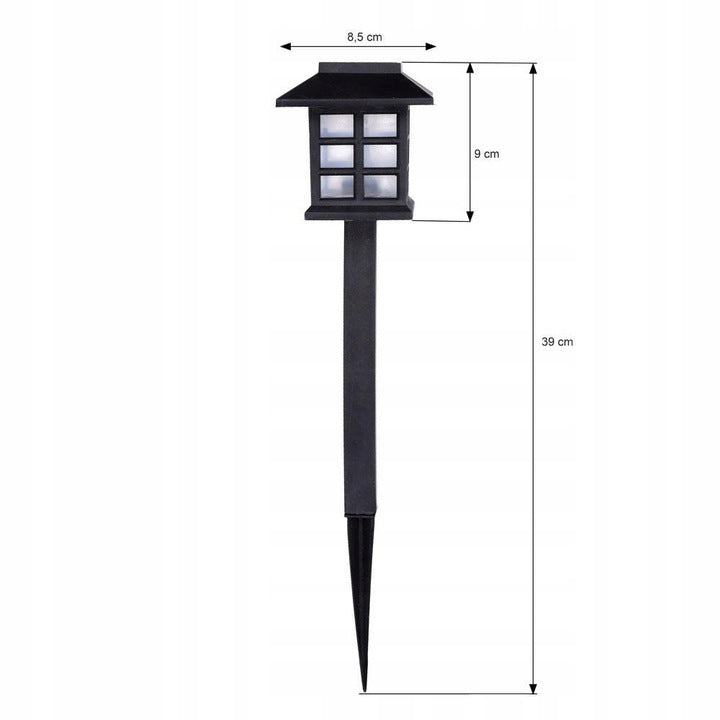 10vnt šviestuvas su saulės baterija, 35cm aukščio