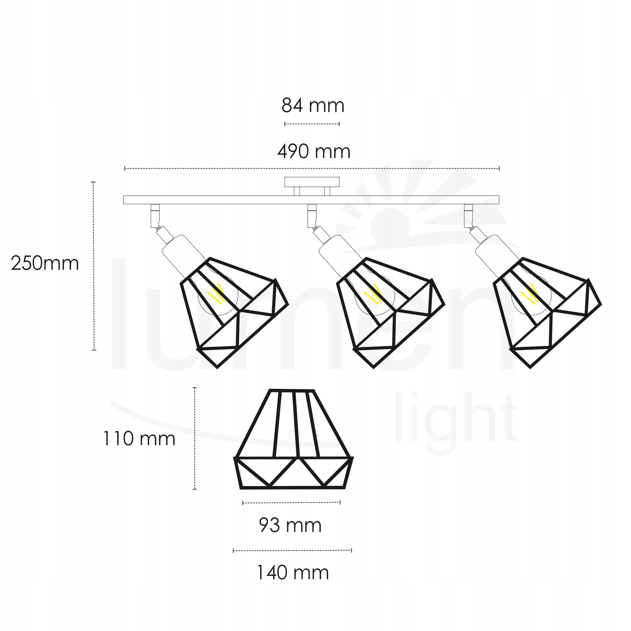 Lubinis šviestuvas Lumen Light Milano 3xE14 60W
